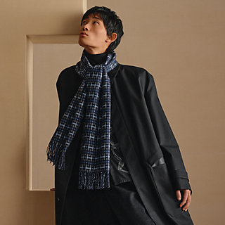 カシミヤマフラー 40×170 cm 《Hエコセ》 - グレー | Hermès